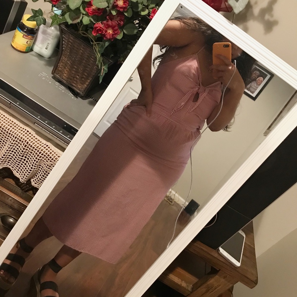 Striped midi dress